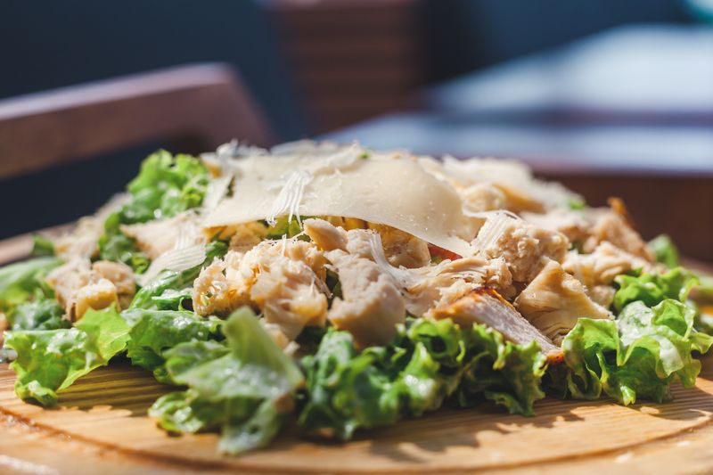 Caesar salad with romaine, croutons and parmesan