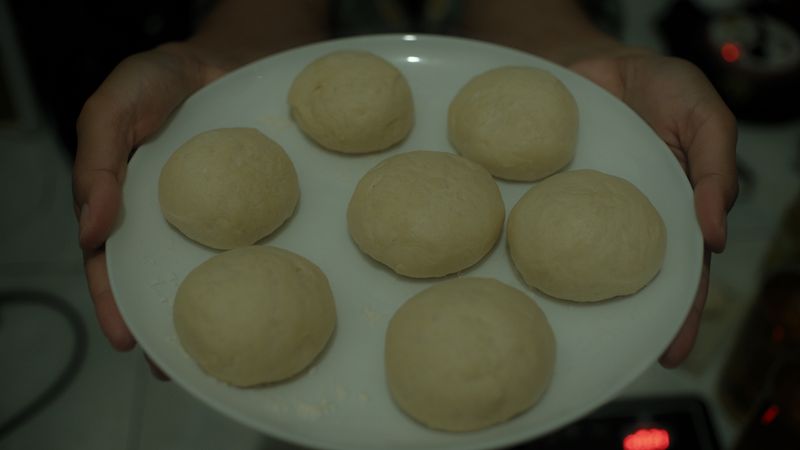 Garlic dough balls with herb butter dipping sauce